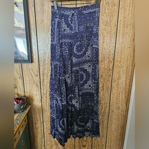 STILLWATER Navy Boho Bandana Print Maxi Skirt - XS